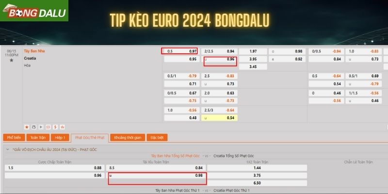 Tip kèo Euro 2024 miễn phí chắc ăn nhất